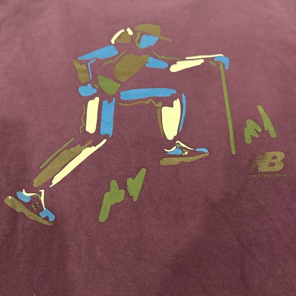 New Balance x Aime Leon Dore Pocket Logo T-Shirt Tee Large Purple - Picture 3 of 5